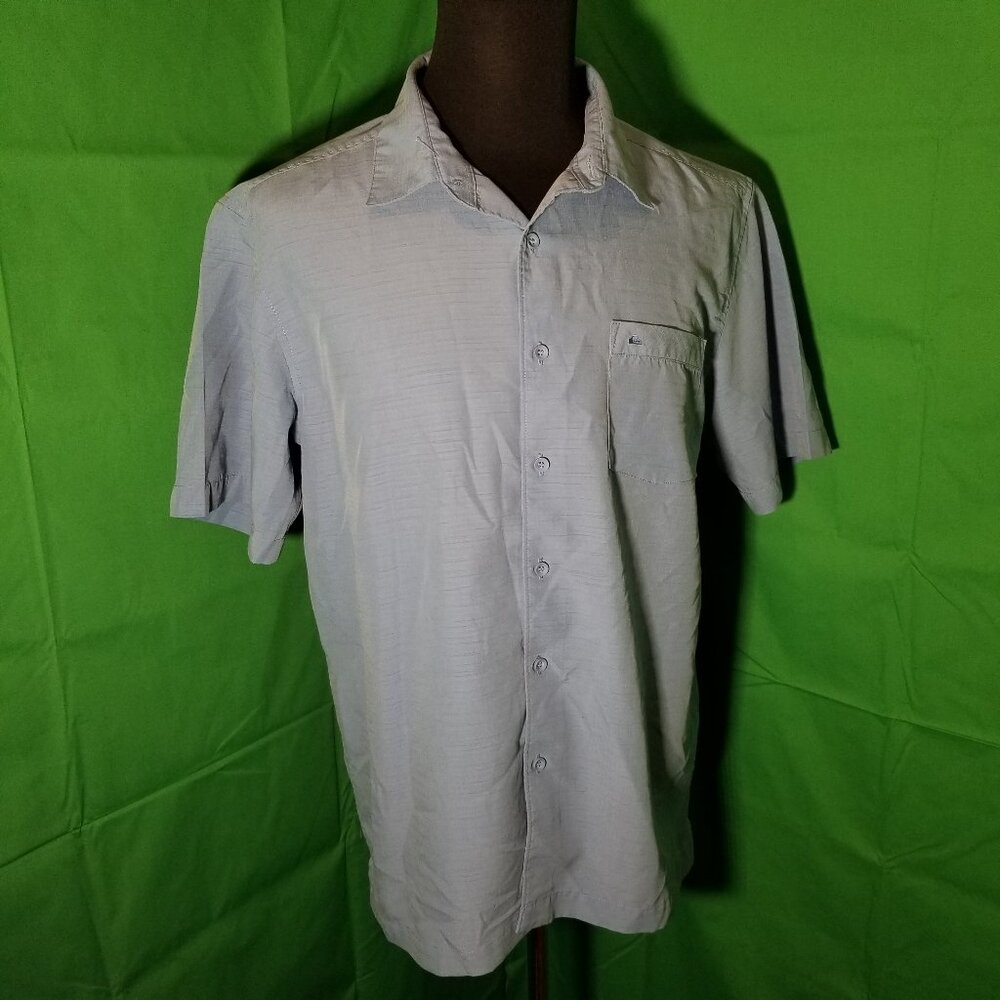 Quicksilver Waterman Collection Comfort Fit Mens M Light Blue Shirt Beach Surfer